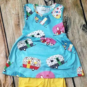 Girls Boutique Happy Camper Set Size 8-9 NEW